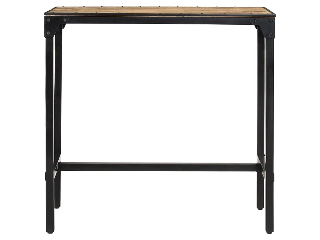 Ensemble de bar 5 pcs bois de manguier brut massif et métal
