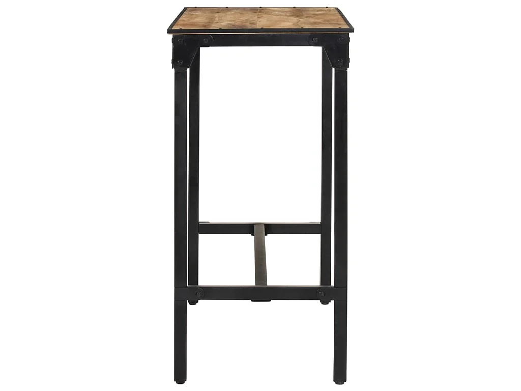 Ensemble de bar 5 pcs bois de manguier brut massif et métal