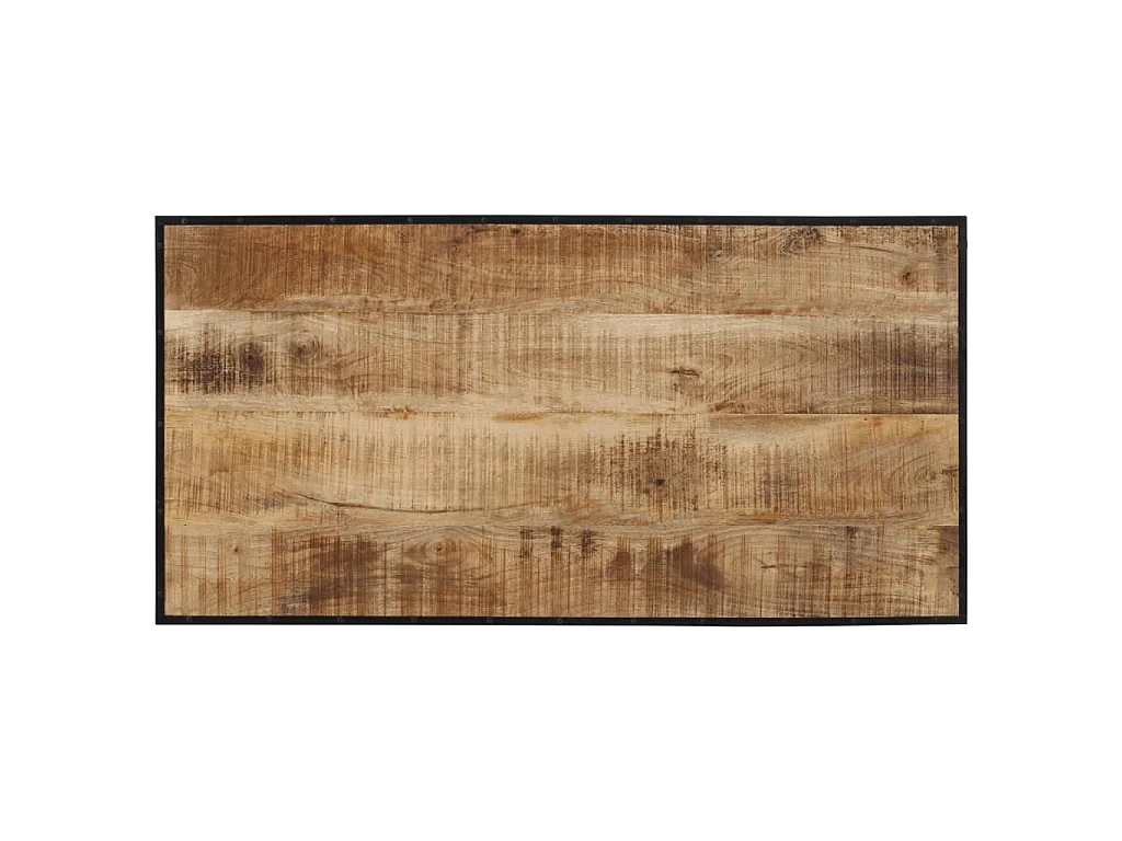 Ensemble de bar 5 pcs bois de manguier brut massif et métal
