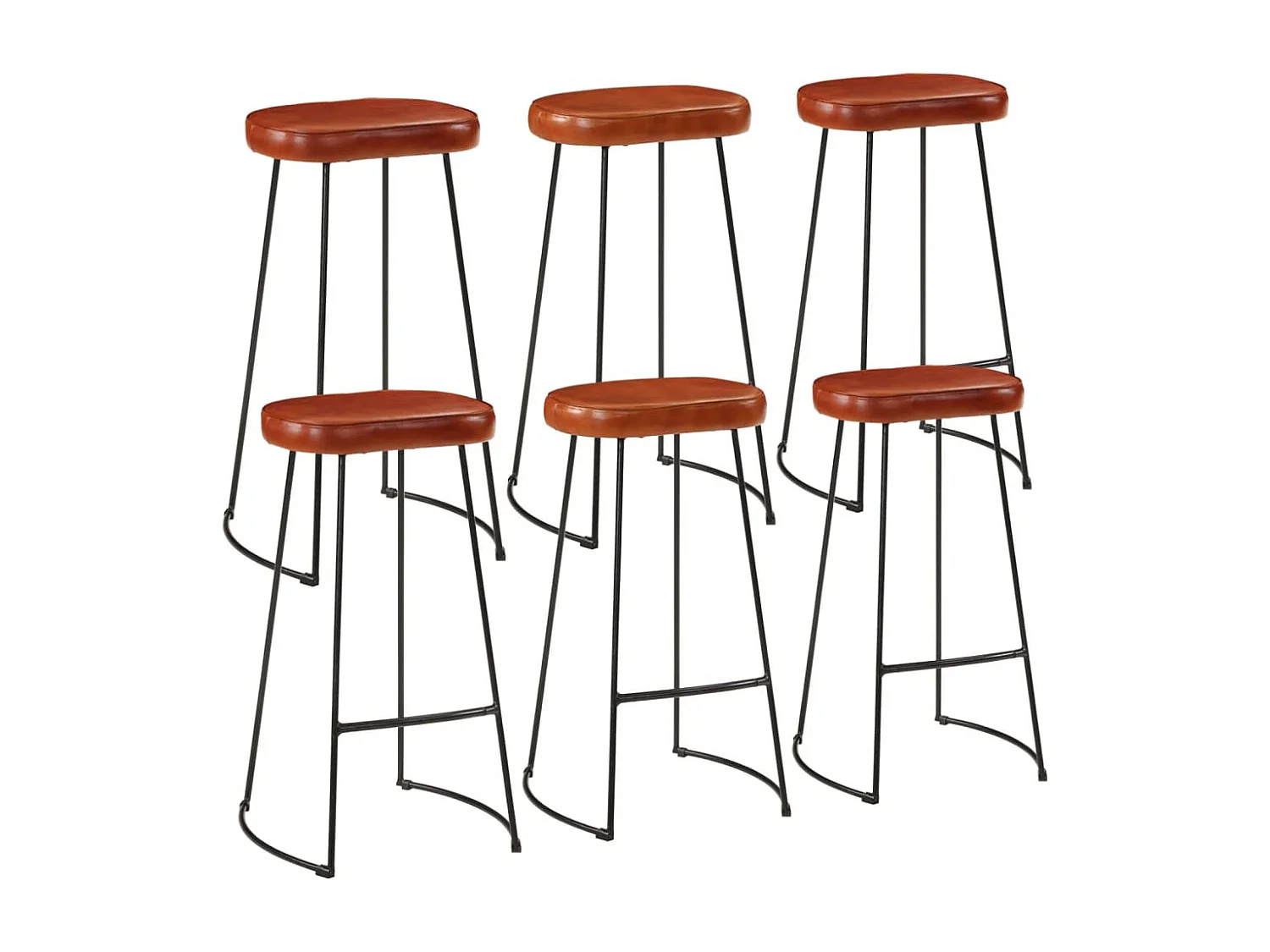 Ensemble de bar 7 pcs bois de manguier brut massif et métal
