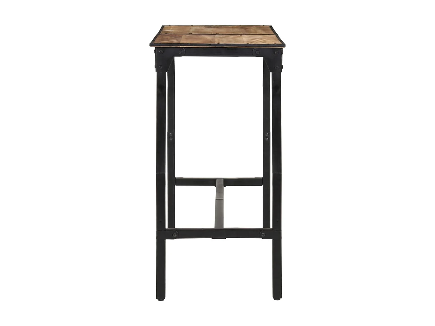 Ensemble de bar 7 pcs bois de manguier brut massif et métal