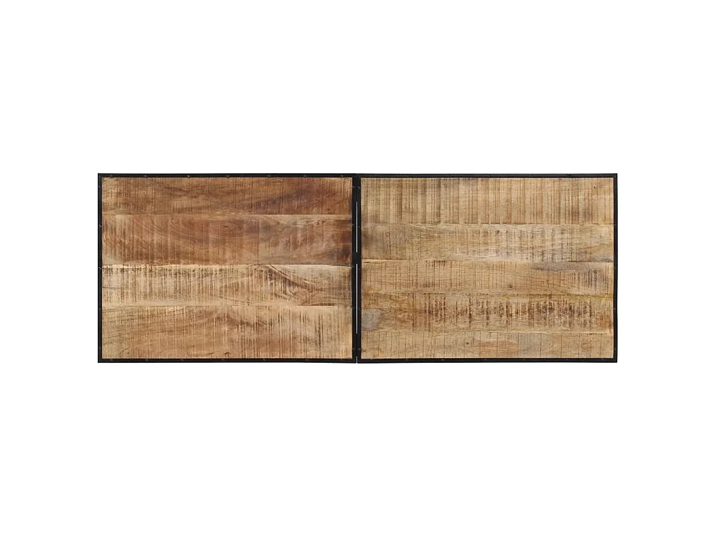 Ensemble de bar 7 pcs bois de manguier brut massif et métal