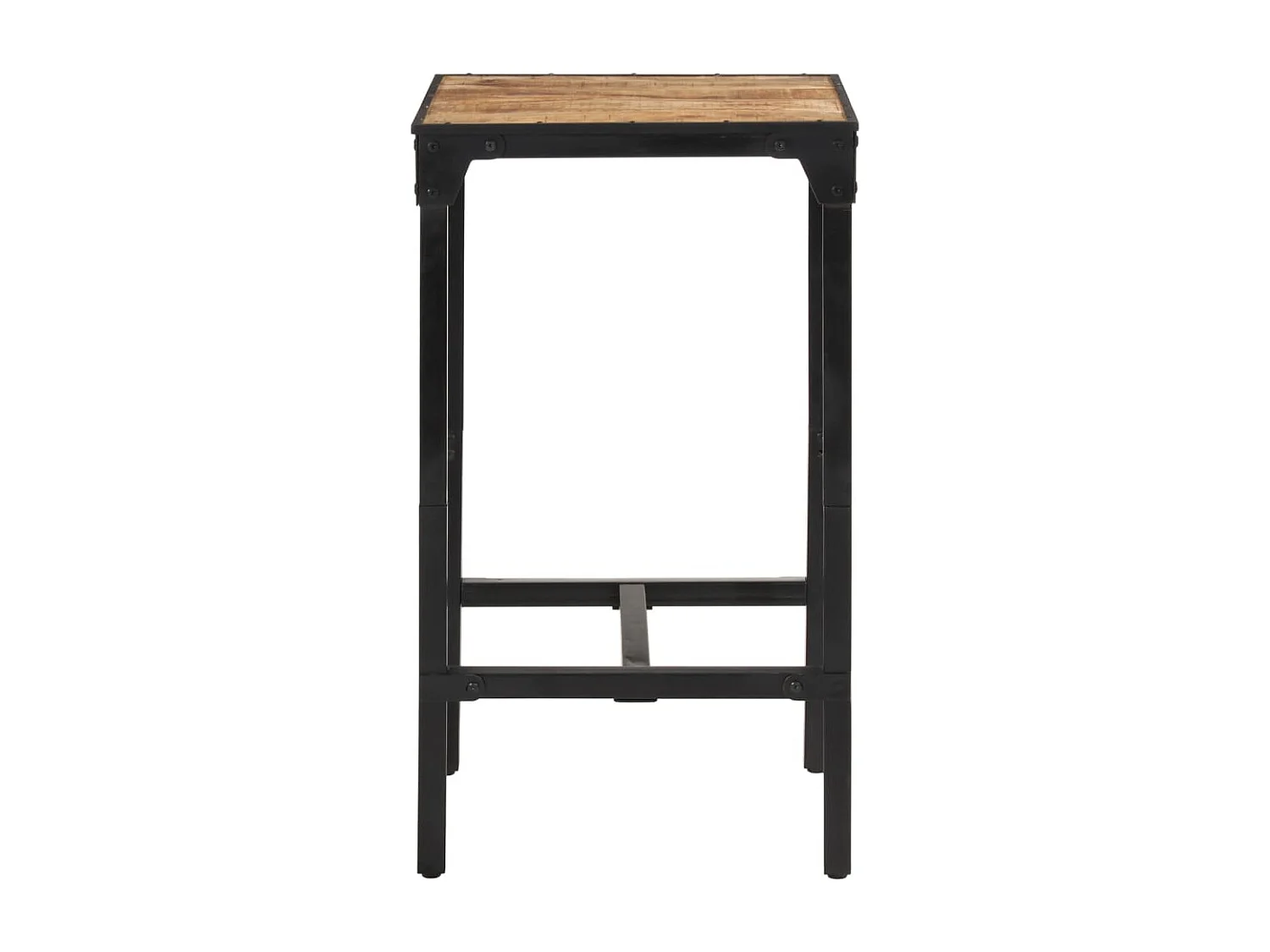 Ensemble de bar 3 pcs bois de manguier brut massif et métal