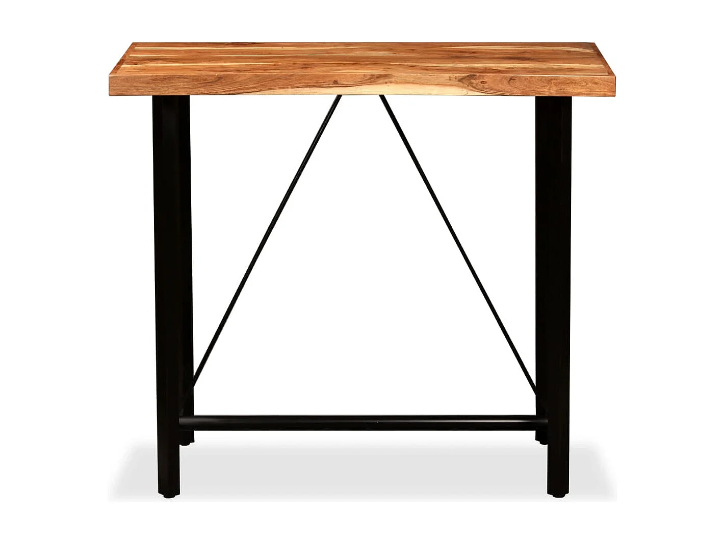 Ensemble de bar 5 pcs Bois d'acacia massif et cuir véritable