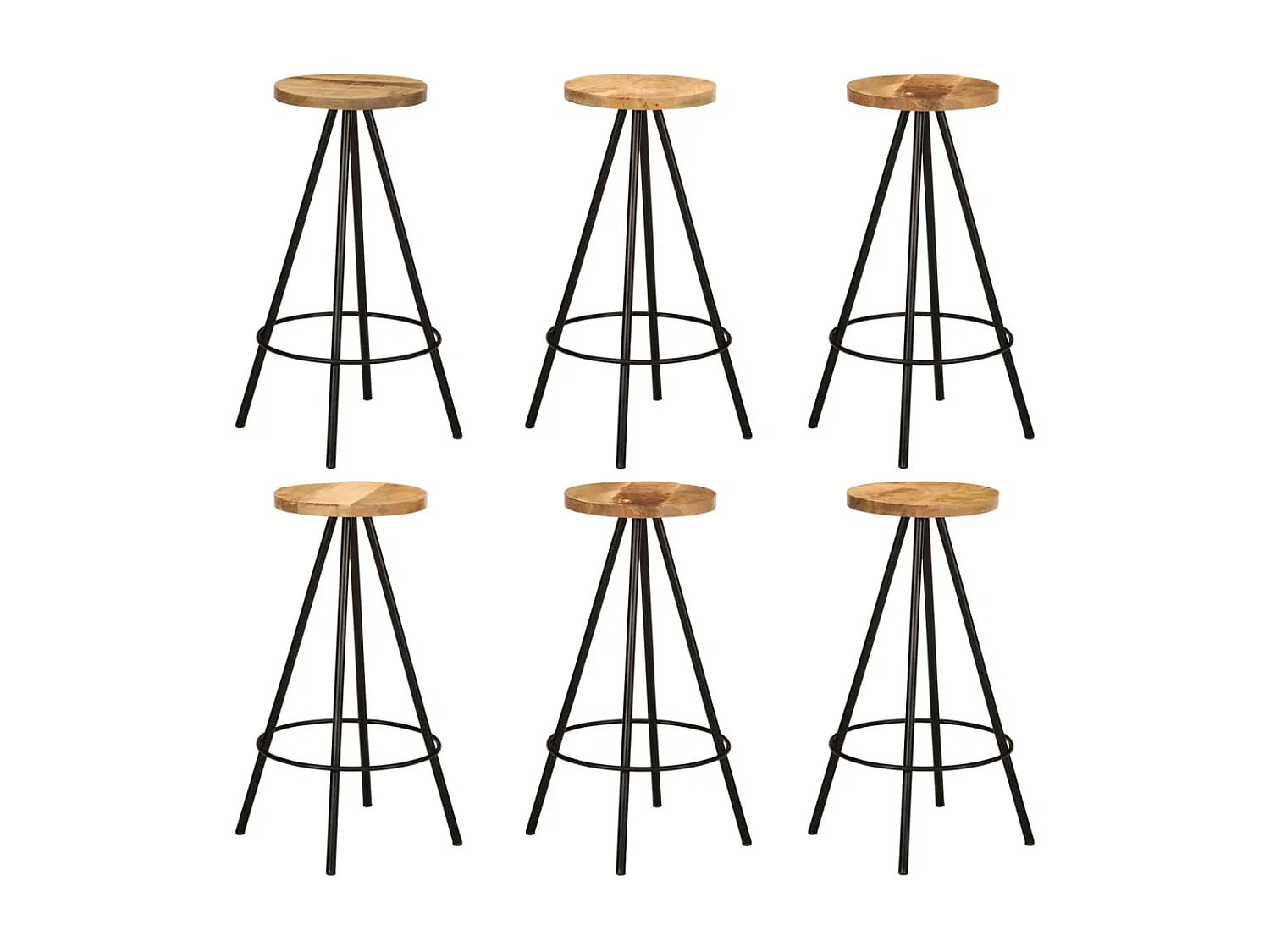 Ensemble de bar 7 pcs bois de manguier massif