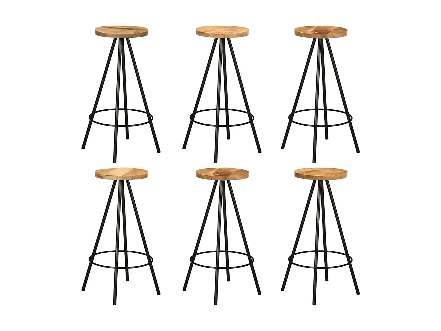 Ensemble de bar 7 pcs bois de manguier massif