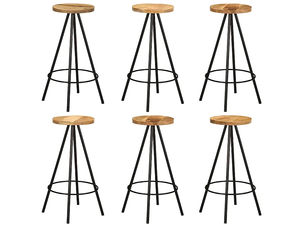 Ensemble de bar 7 pcs bois de manguier massif