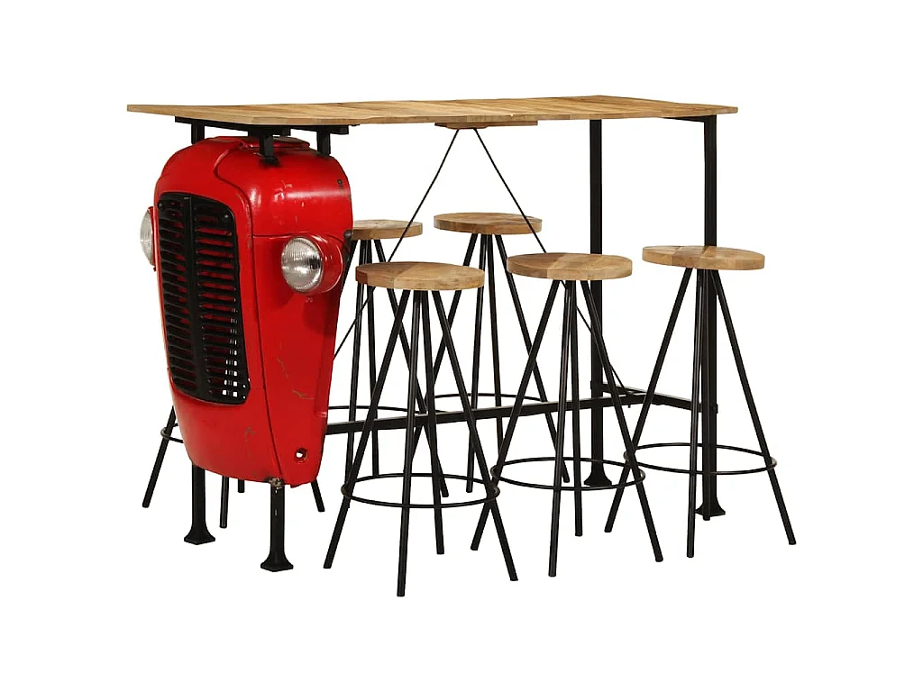 7-tlg. Bar-Set Massivholz Mango