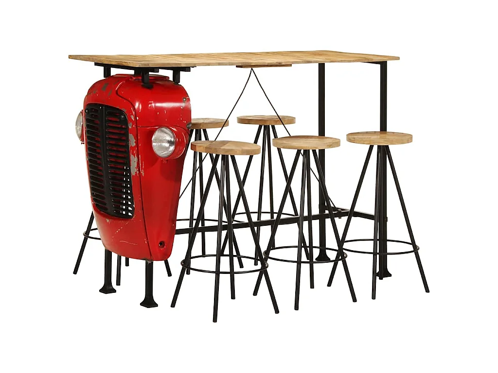 7-tlg. Bar-Set Massivholz Mango