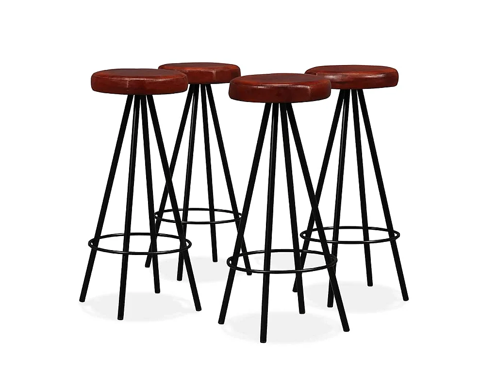 Ensemble de bar 9 pcs Bois d'acacia solide et cuir véritable