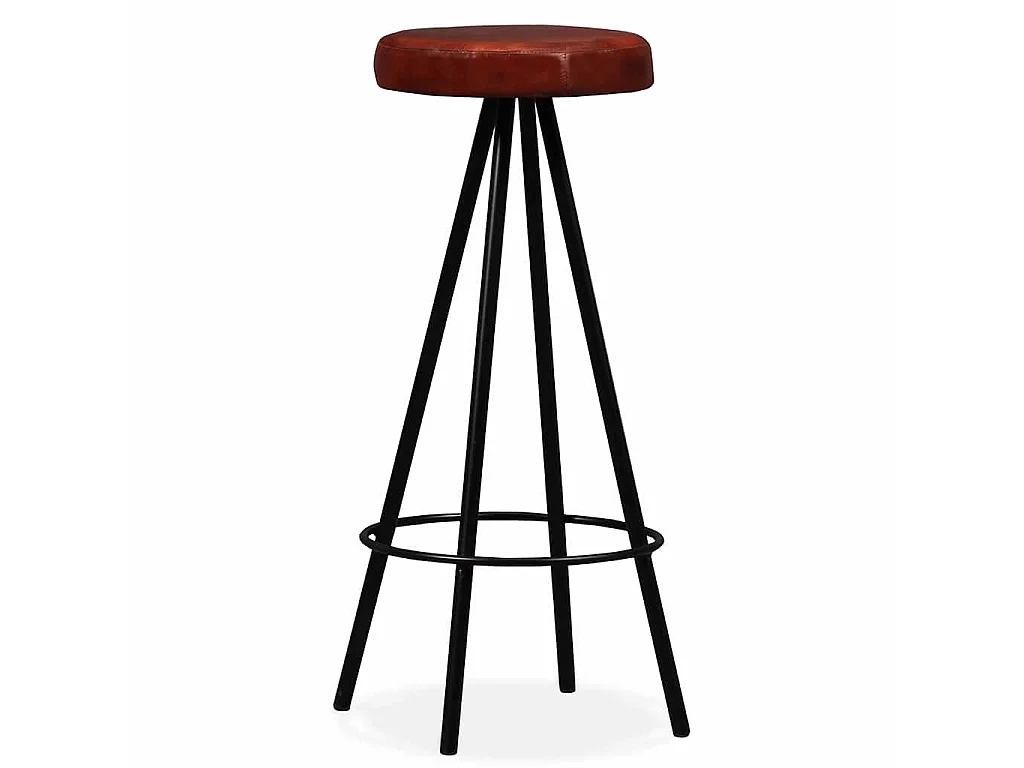 Ensemble de bar 9 pcs Bois d'acacia solide et cuir véritable