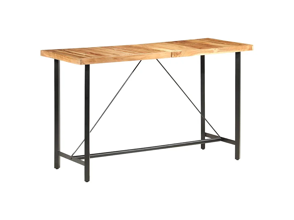 Set per Bar 9 pz in Legno Massello di Acacia e Vera Pelle