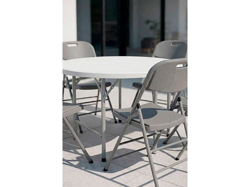 Packs Sillas Plegables - Pack 6 Sillas Plegables de jardín Resin - Gris