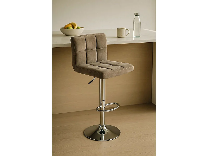 Taburetes Cocina - Taburete Casper Terciopelo - Gris