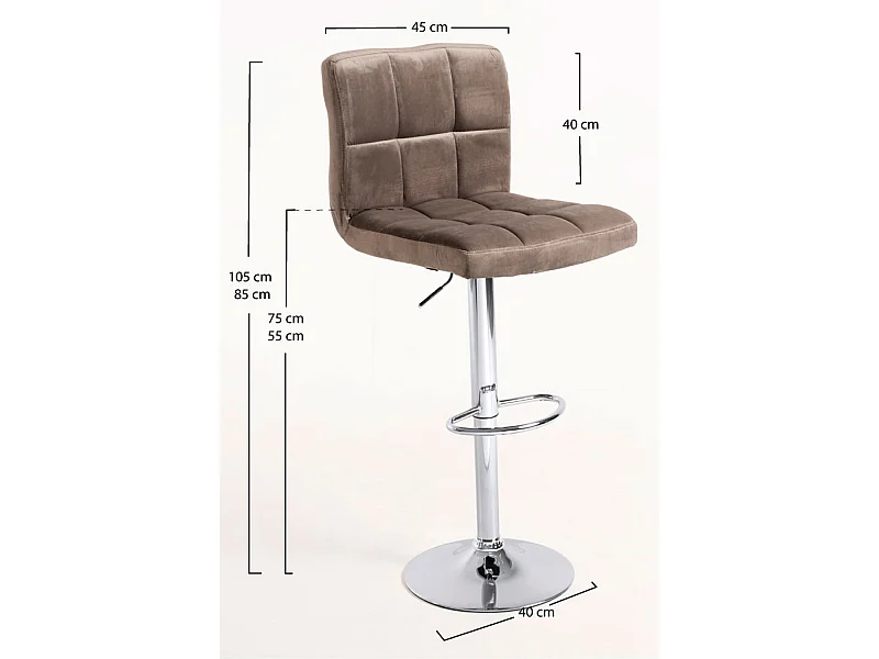 Taburetes Cocina - Taburete Casper Terciopelo - Gris