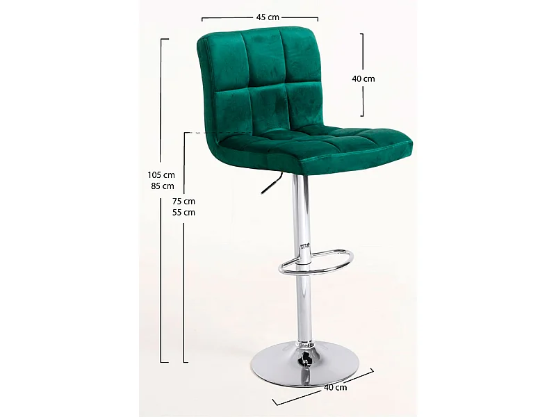 Taburetes Cocina - Taburete Casper Terciopelo - Verde