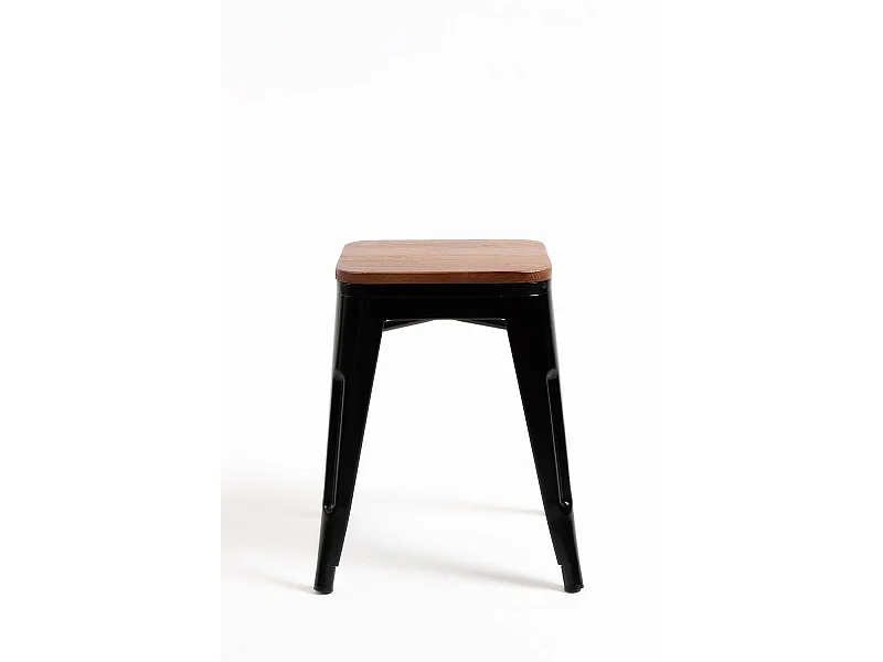 Packs Taburetes Pequeños - Pack 4 Taburetes Torix Pequeños Madera Natural 45 cm - Negro