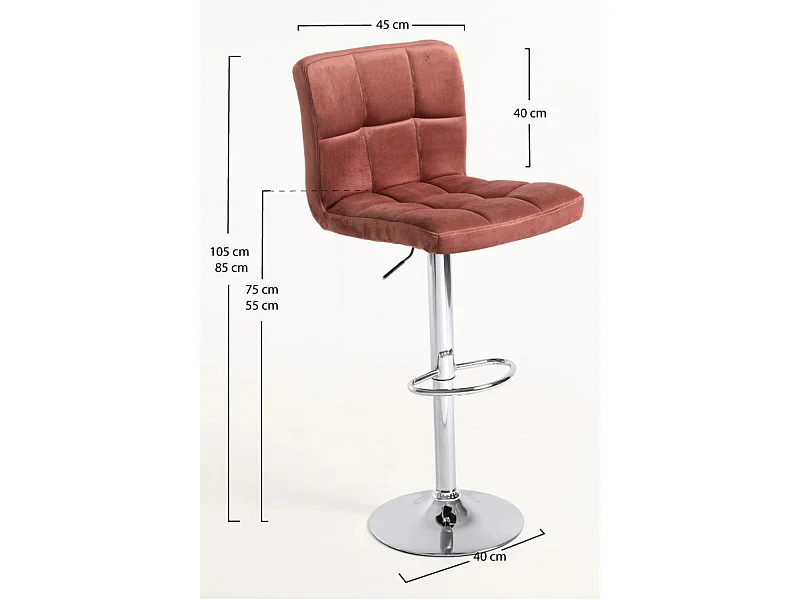 Lote de 6 Taburetes Casper Terciopelo - Rosa