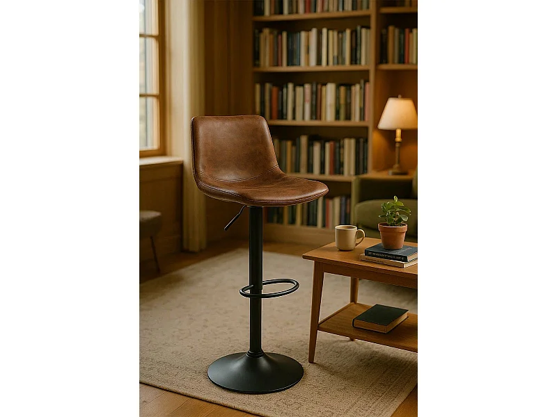 Taburetes Cocina - Taburete Yatis Polipiel Marrón Vintage