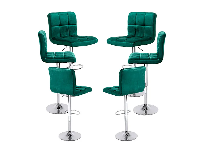 Lote de 6 Taburetes Casper Terciopelo - Verde