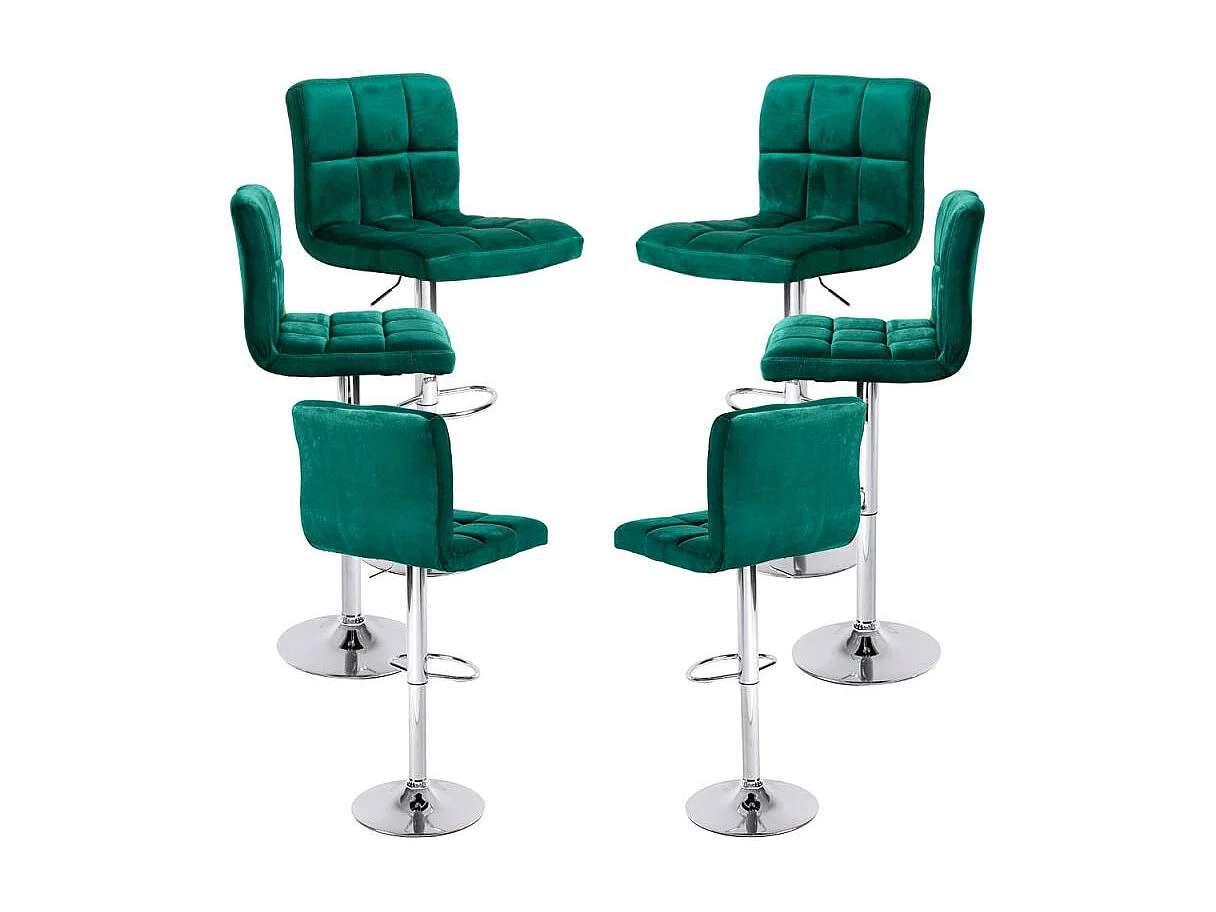 Lote de 6 Taburetes Casper Terciopelo - Verde
