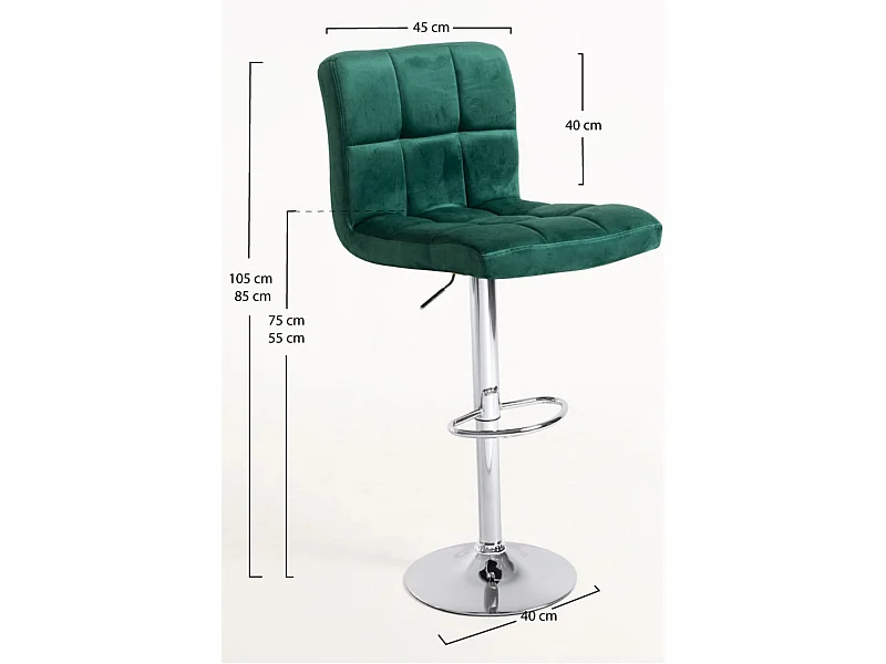 Lote de 6 Taburetes Casper Terciopelo - Verde