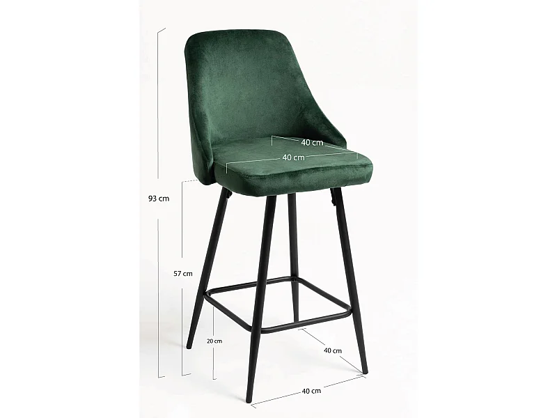Taburetes Cocina - Taburete Donte Terciopelo - Verde