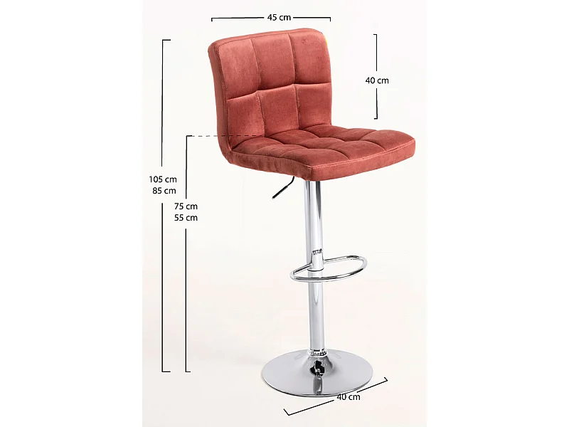 Taburetes Cocina - Taburete Casper Terciopelo - Rosa