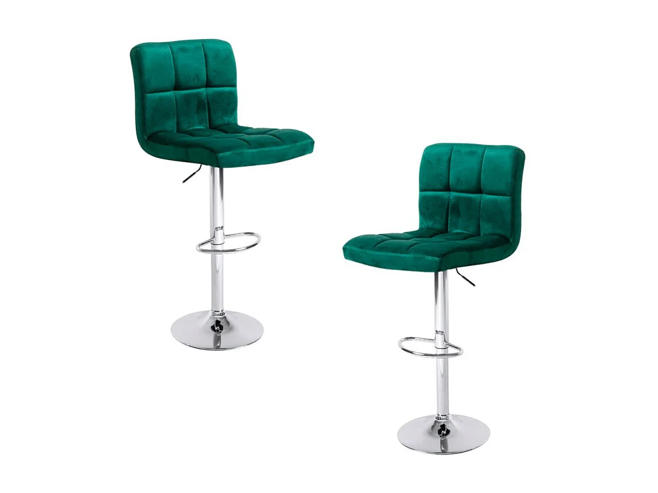Lote de 2 Taburetes Casper Terciopelo - Verde