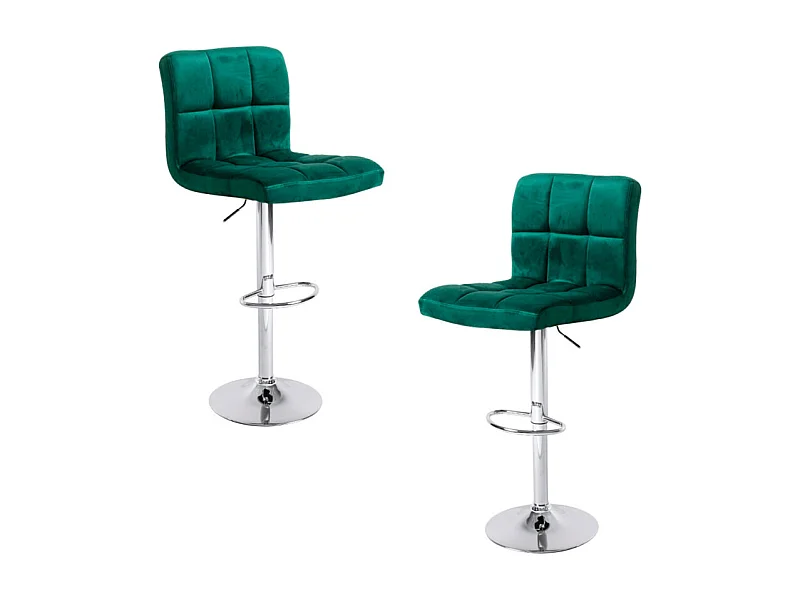 Lote de 2 Taburetes Casper Terciopelo - Verde
