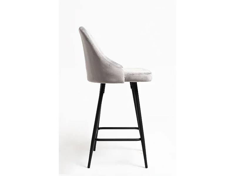 Taburetes Cocina - Taburete Donte Terciopelo - Gris