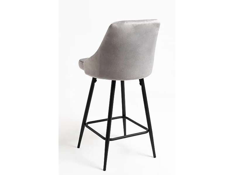 Taburetes Cocina - Taburete Donte Terciopelo - Gris