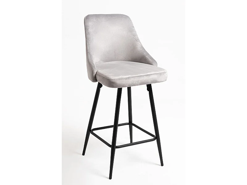 Taburetes Cocina - Taburete Donte Terciopelo - Gris