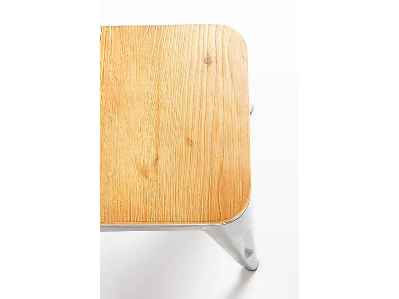 Packs Taburetes Pequeños - Pack 2 Taburetes Torix Pequeños Madera Natural - Gris metalizado