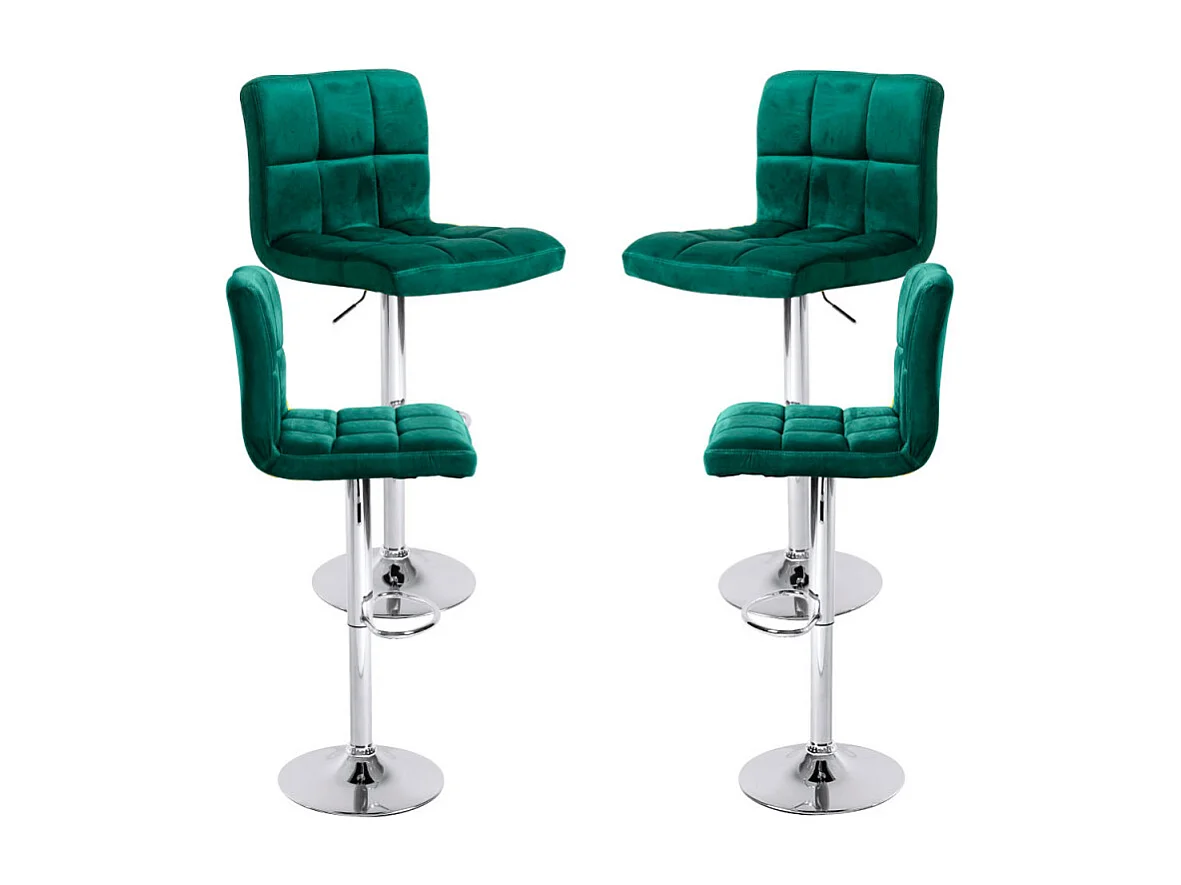 Lote de 4 Taburetes Casper Terciopelo - Verde