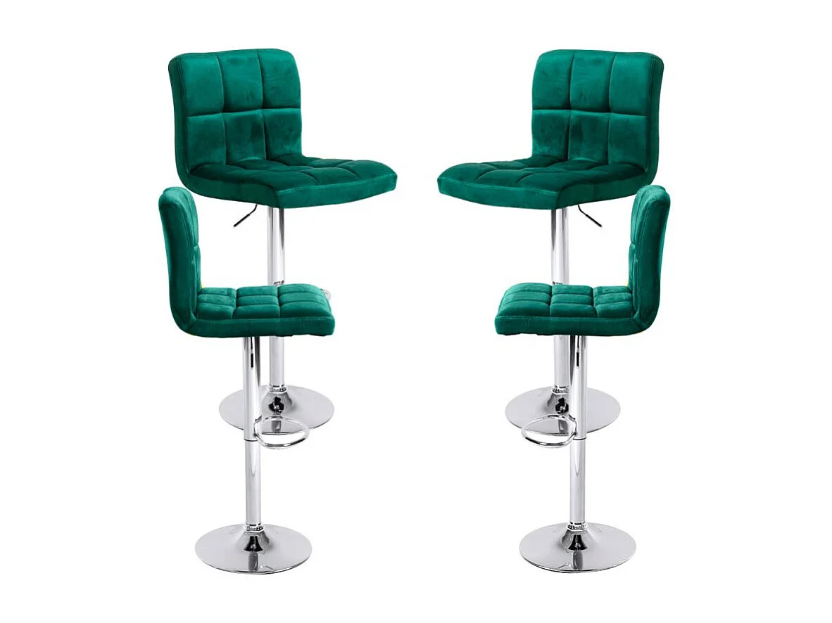 Lote de 4 Taburetes Casper Terciopelo - Verde
