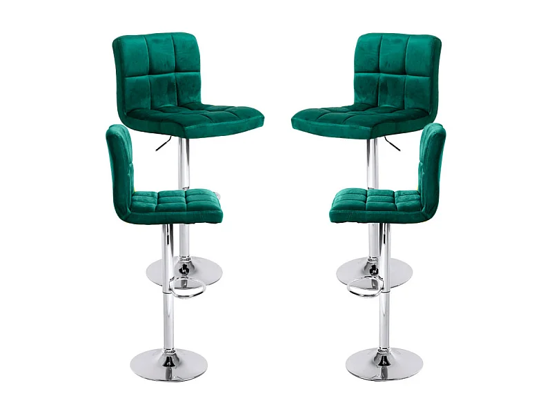 Lote de 4 Taburetes Casper Terciopelo - Verde