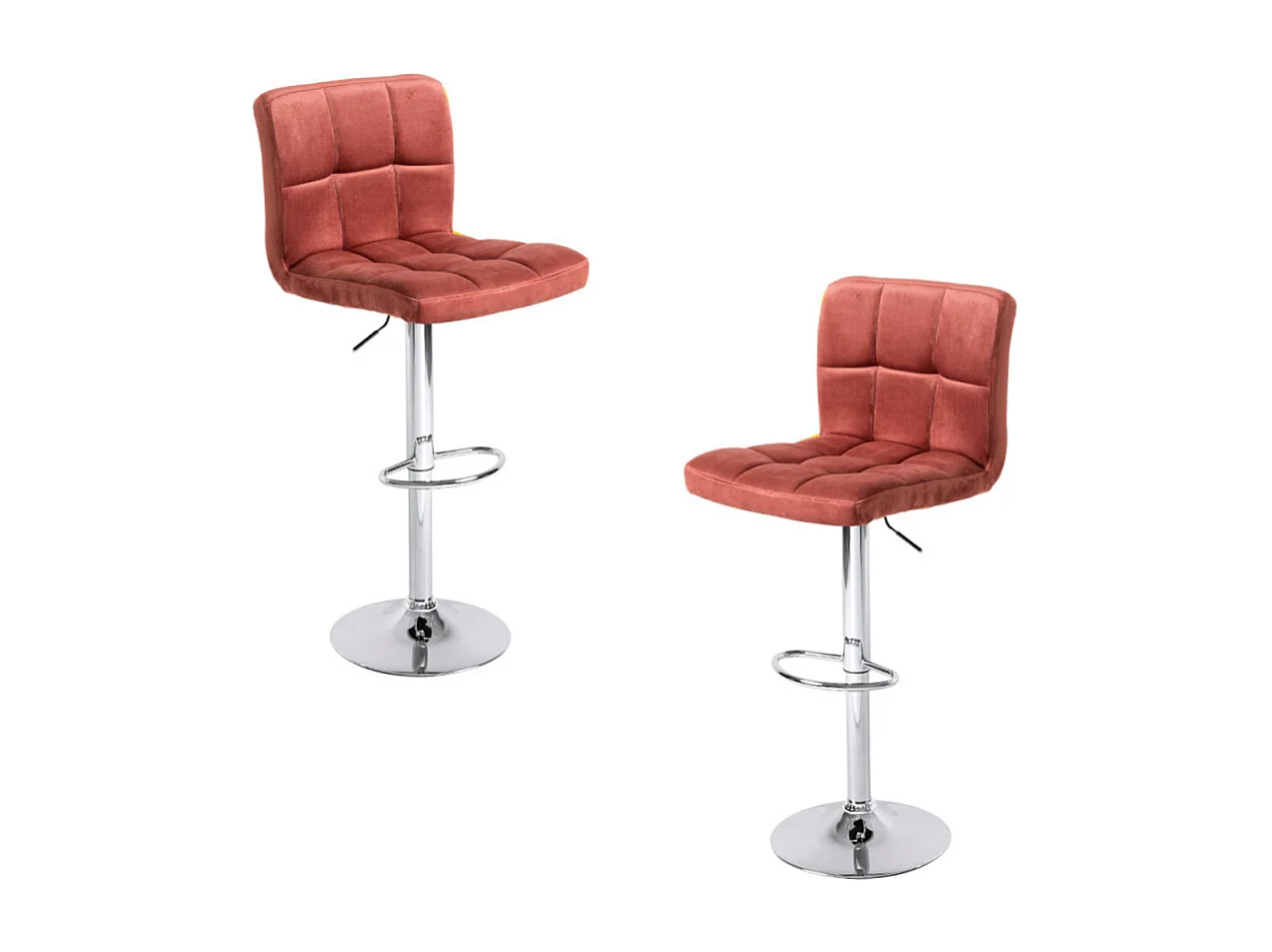 Lote de 2 Taburetes Casper Terciopelo - Rosa