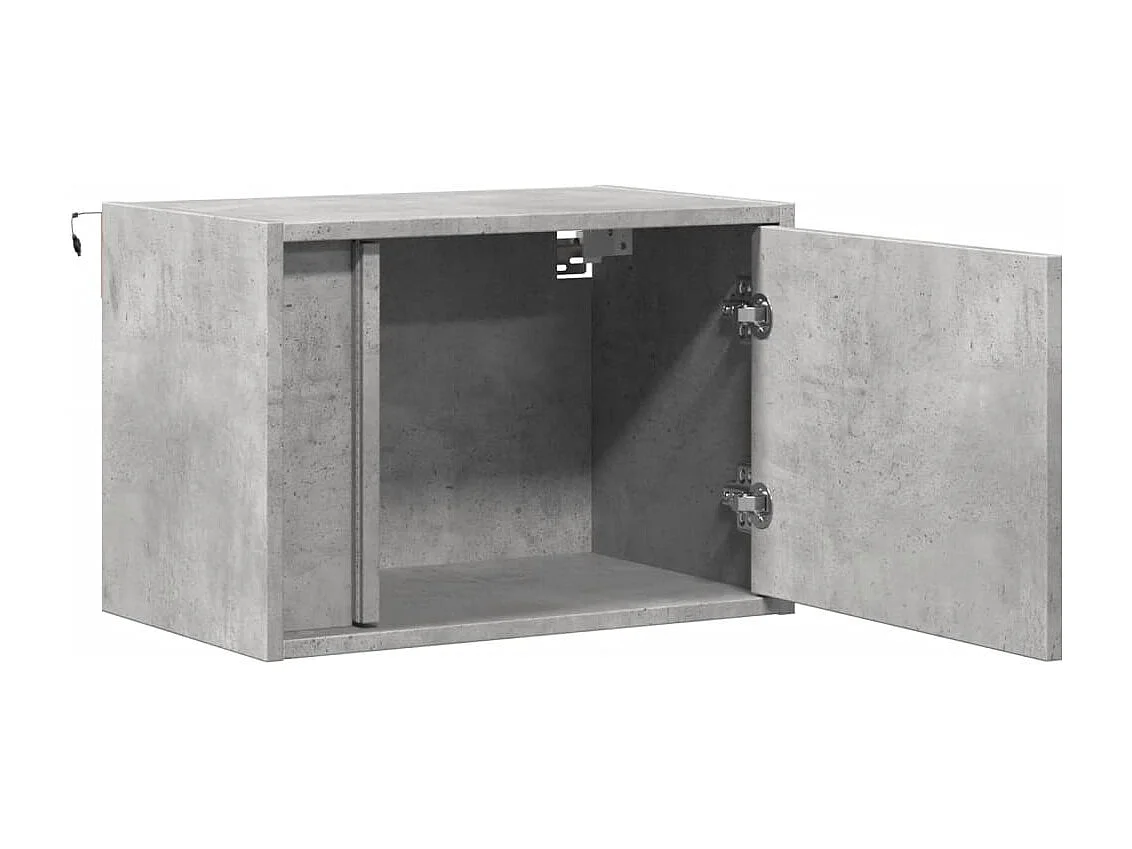 Tables de chevet murales avec lumières LED 2 pcs gris béton