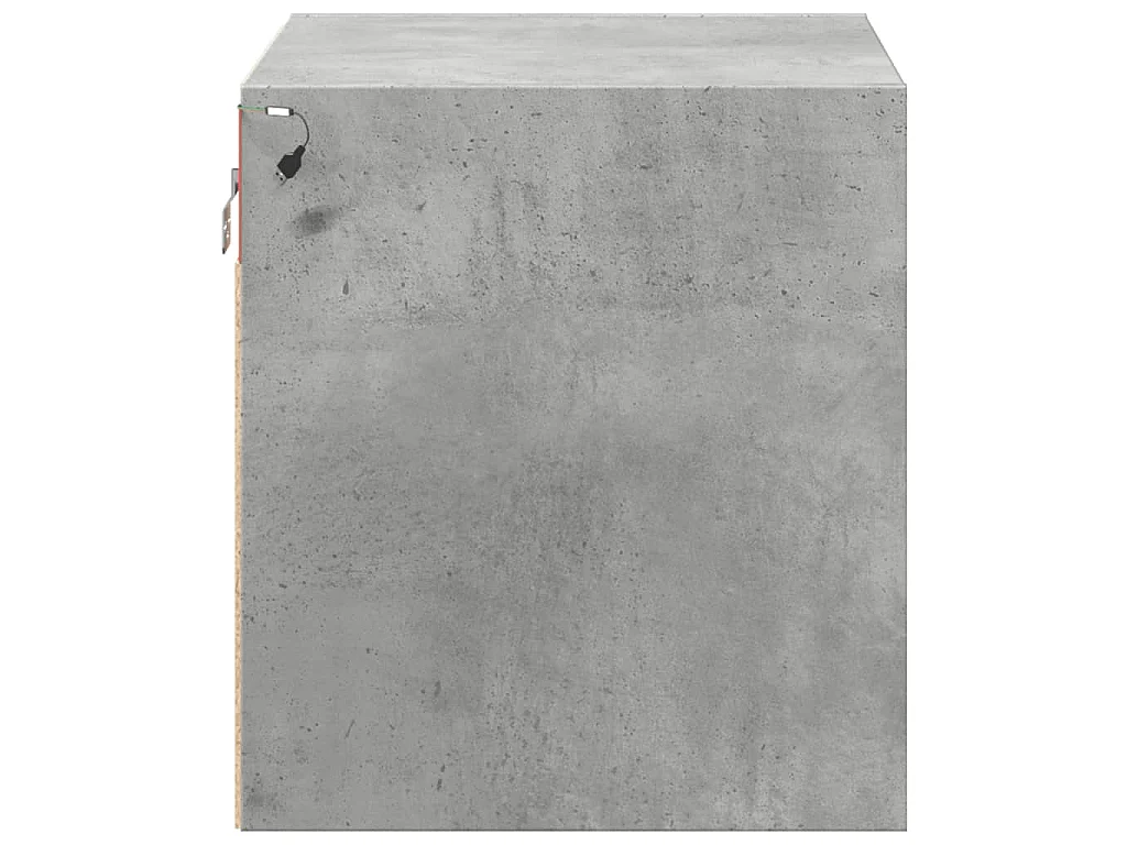 Wand-Nachttische mit LED-Leuchten 2 Stk. Betongrau