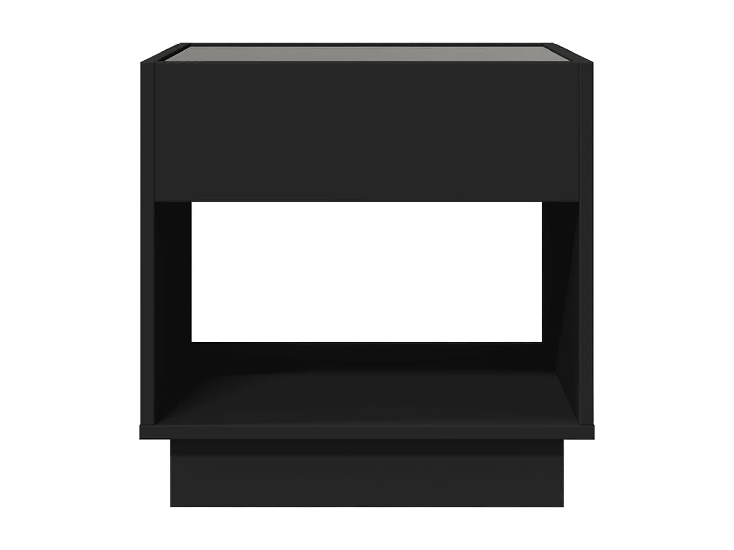 Mesa de cabeceira com luzes LED Infinity 50x50x50 cm preto