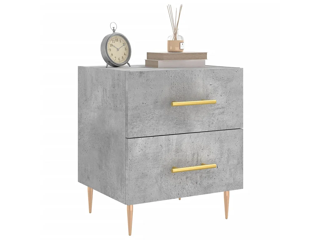 Table de chevet gris béton 40x35x47,5 cm bois d’ingénierie