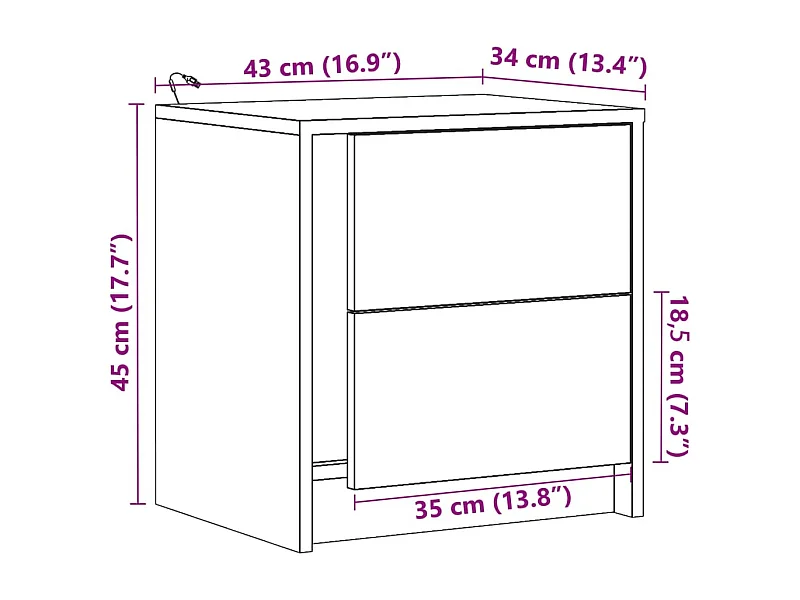 Armoires de chevet et lumières LED 2pcs blanc bois d'ingénierie