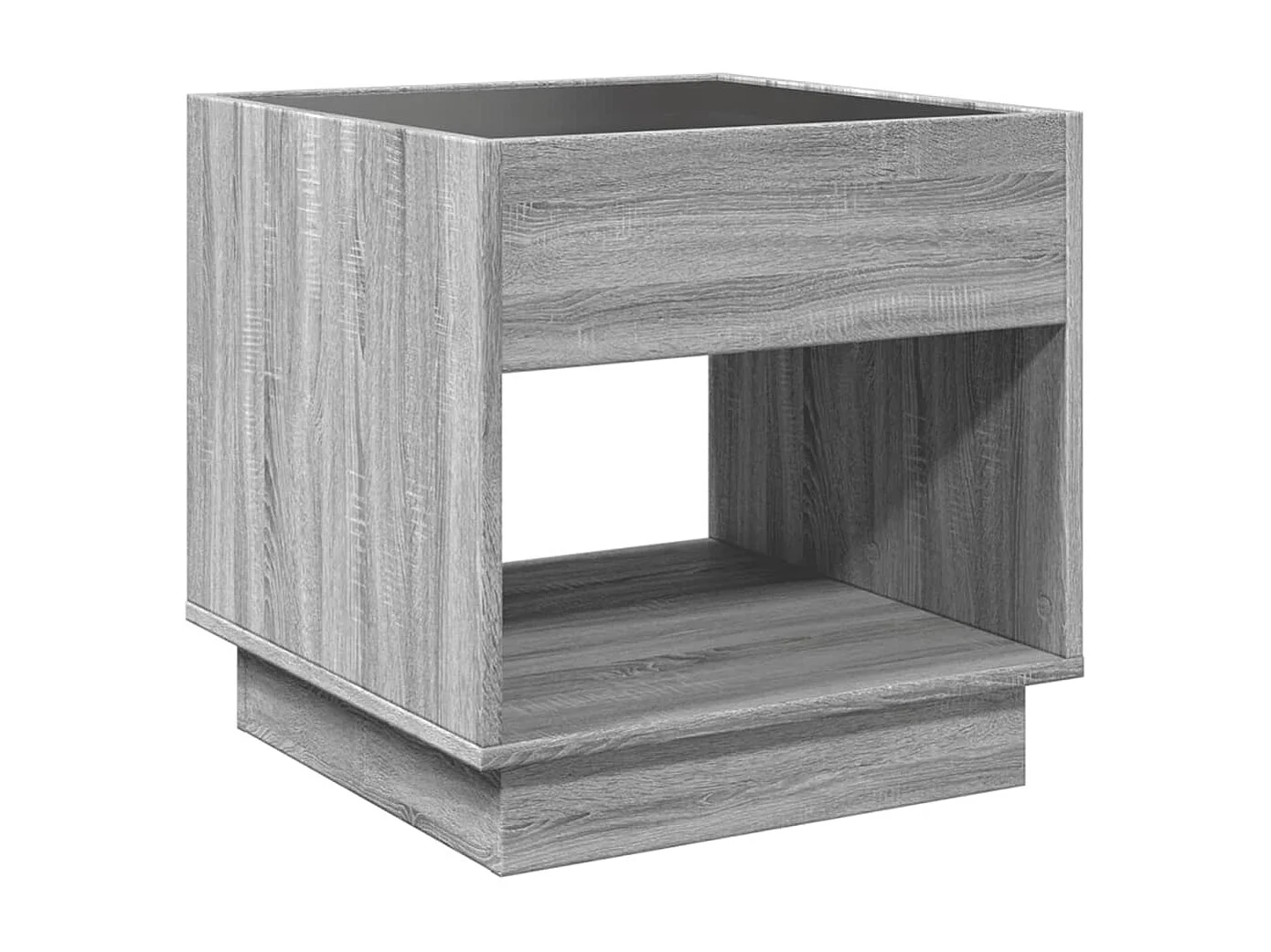Table de chevet avec LED infini sonoma gris 50x50x50 cm