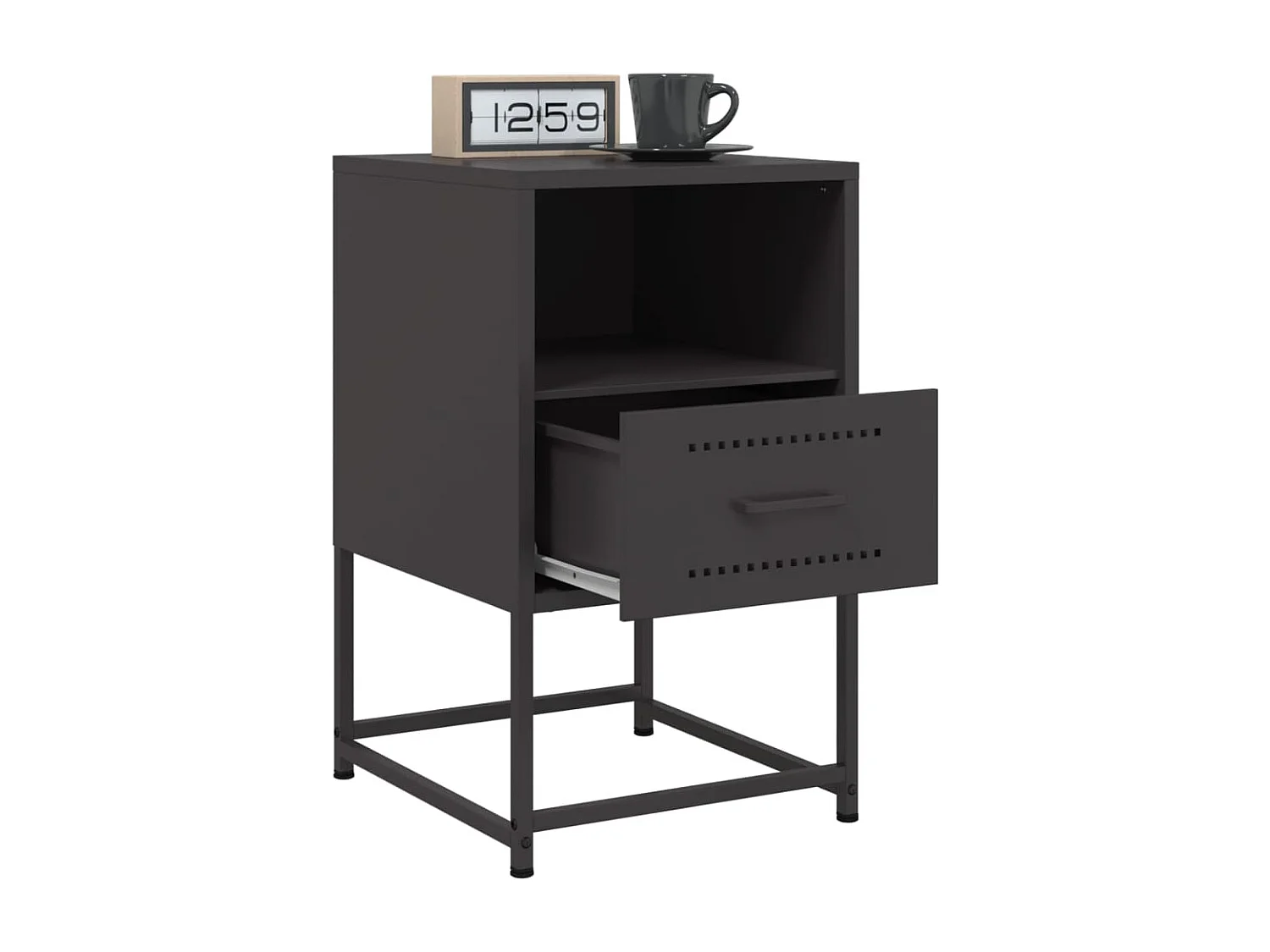 Tables de chevet 2 pcs noir 36x39x60,5 cm acier