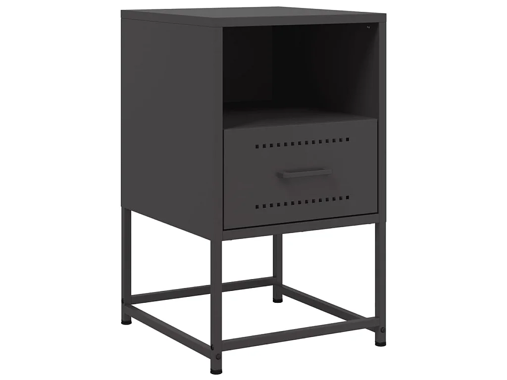Nachttische 2 Stk. Schwarz 36x39x60,5 cm Stahl