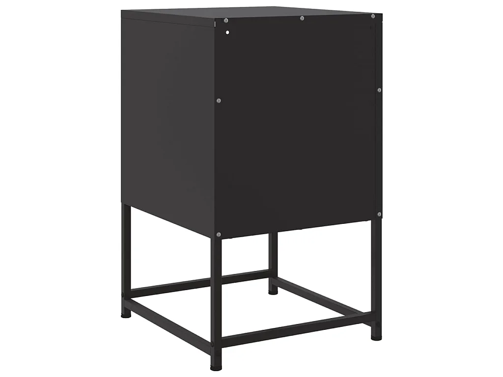 Nachttische 2 Stk. Schwarz 36x39x60,5 cm Stahl