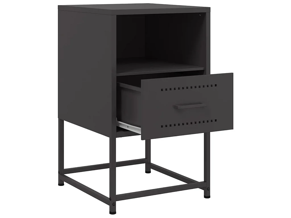 Nachttische 2 Stk. Schwarz 36x39x60,5 cm Stahl
