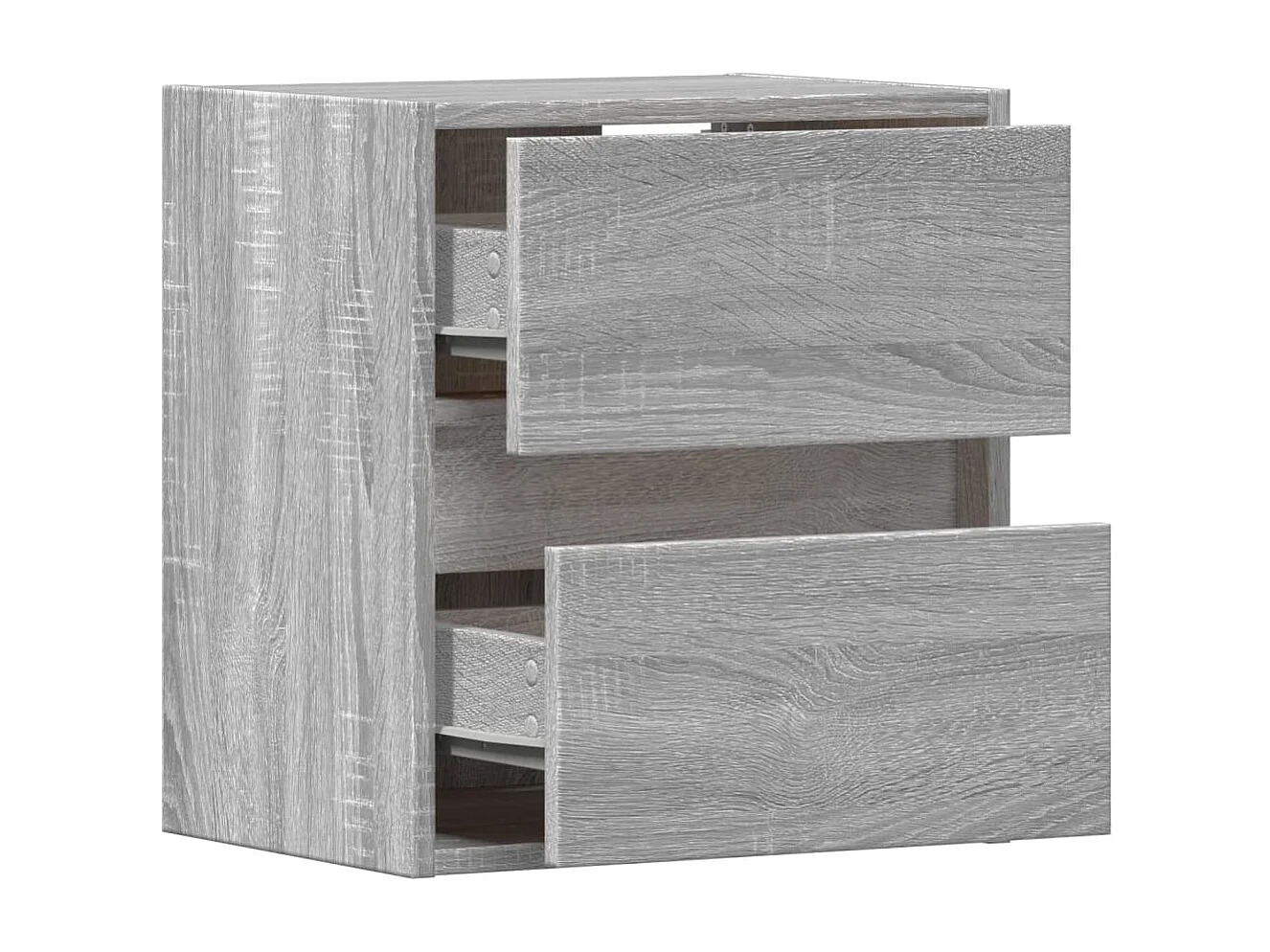 Tables de chevet murales avec lumières LED 2 pcs sonoma gris