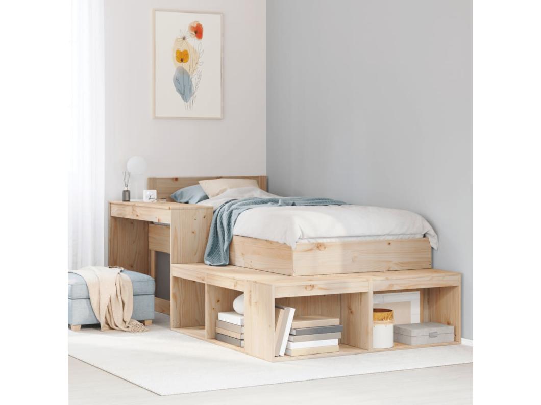 Table de chevet avec bureau 222x107x75 cm bois de pin massif